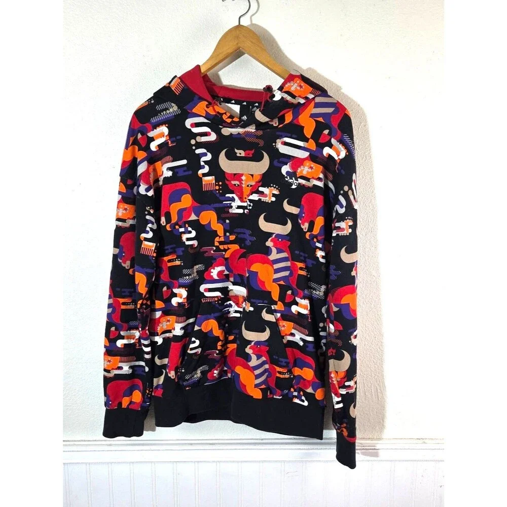Adidas Chinese New Year Hoodie Mens Small Year of the Ox Graphic Pullover